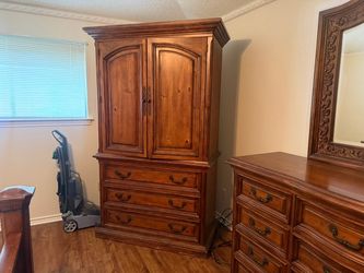 Vintage Bassett Armoire & Mid century Modern Entertainment Stand