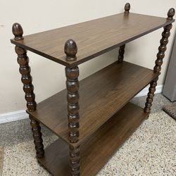 3 Ft W MCM Bobbin Spindle Leg Bookcase Vintage Shelf Unit 35”H