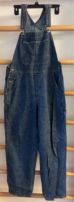 Classic Women's Denim Overalls in Dark Blue