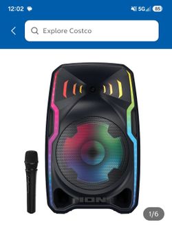 Ion speaker w/microphone, lights and stand