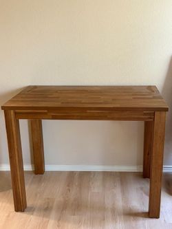 Premium Solid Acacia Wood Counter Height Table – 47x28x36 – Excellent Condition