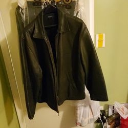 Men Leather Jacket Sz L