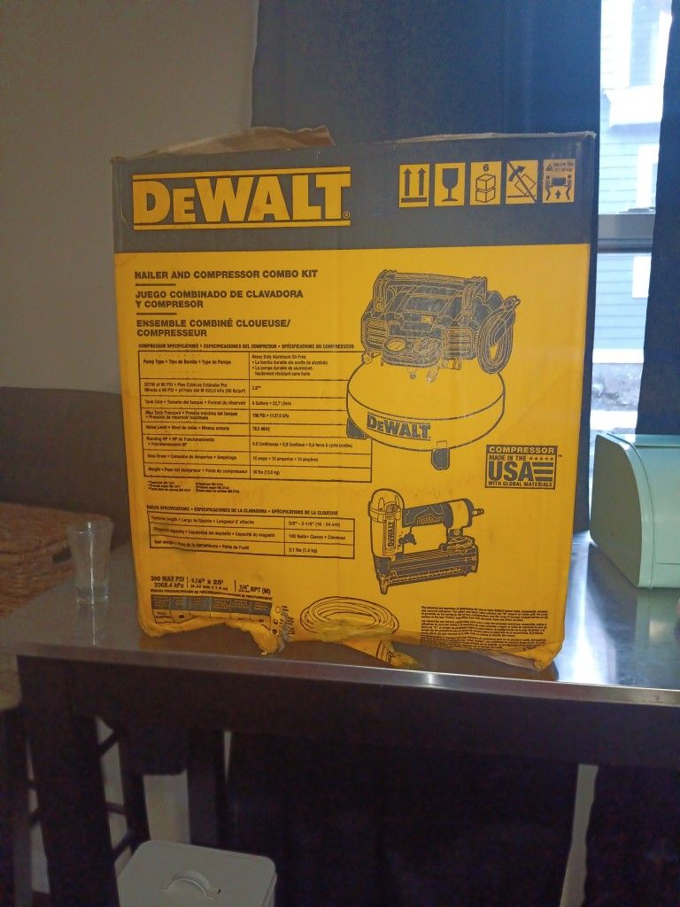 DEWALT NAILER AND COMPRESSOR COMBO KIT