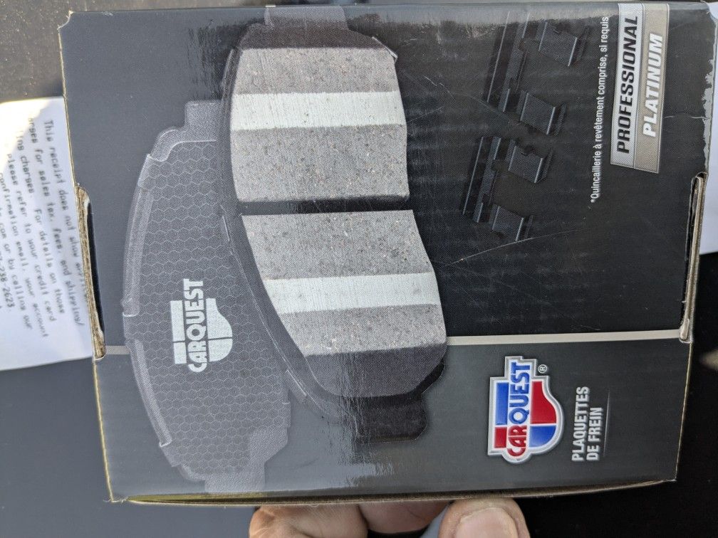 2013 Hyundai Elantra GT Hatchback Carquest Professional Platinum Brake Pads Brand New Never Took Out The Box And Got The Receipt