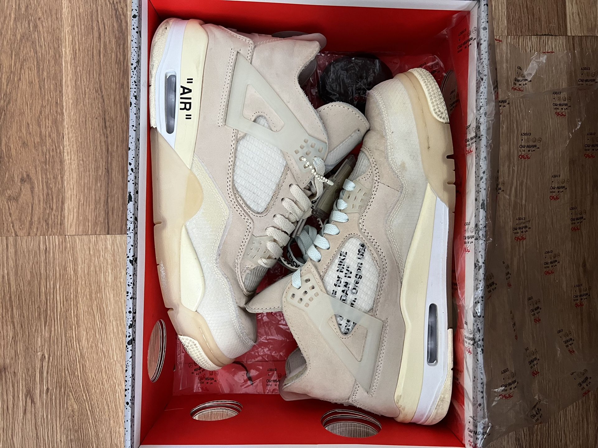 Off-White x Air Jordans AJ4 Retro'Cream/Sail'OWAJ RETRO for Sale in Brooklyn,  NY - OfferUp