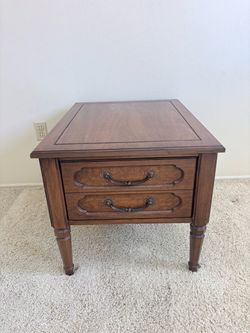 Solid wood side table