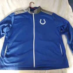 Indianapolis Colts Majestic Thermabase Blue Full Zip Pullover Jacket Golf XL