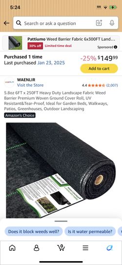 Weed barrier