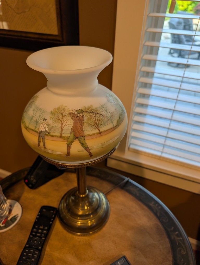 Golf Themed Brass Lamp