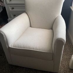 Pottery Barn Irving Roll Arm Swivel Chair