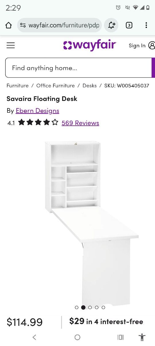 White Murphy Desk