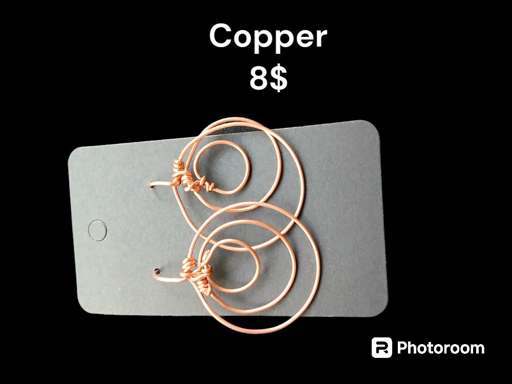 Copper Hoop Earrings 