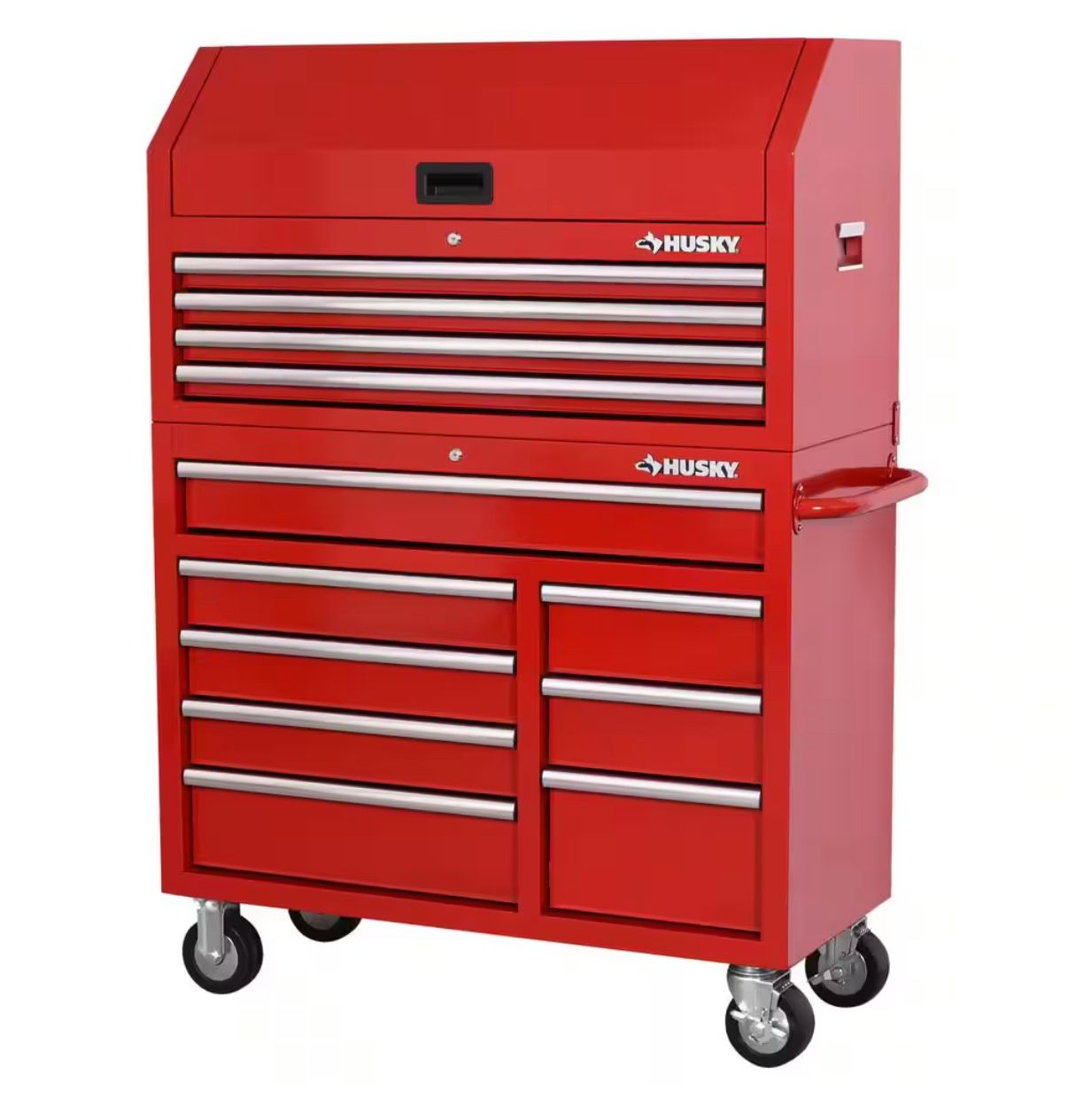 Husky Standard Duty 42 in. x 18 in. D 12-Drawer Red Rolling Tool Chest Combo