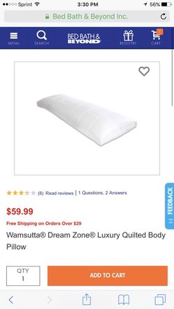 Wamsutta Dream Zone Luxury Quilted Body Pillow for Sale in