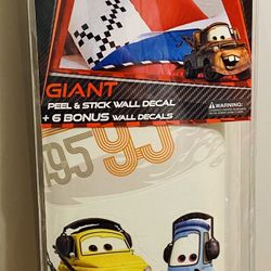 Disney Cars Giant Peel & Stick Wall Decal + 6 Bonus Wall Decals