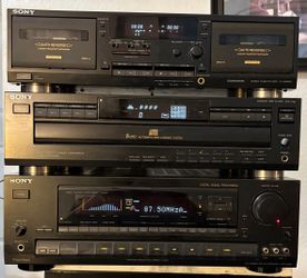 Vintage Sony Stereo System Bundle - Receiver, 5-Disc CD Player & Dual Cassette Deck