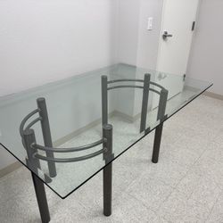 Glass Top Dining Table with 6 chairs 
