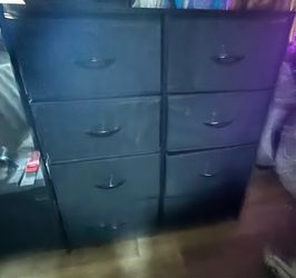Black Fabric Dresser with 8 Drawers