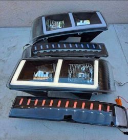 03-23 Chevy Express GMC Savana Headlights Faros Calaveras Micas