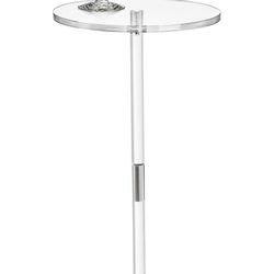 Acrylic End Table, Clear Side Tables for Small Space, 9.8" round Modern Drink Ta