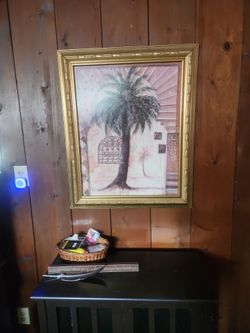 Signed Framed Palm Tree Wall Art Print