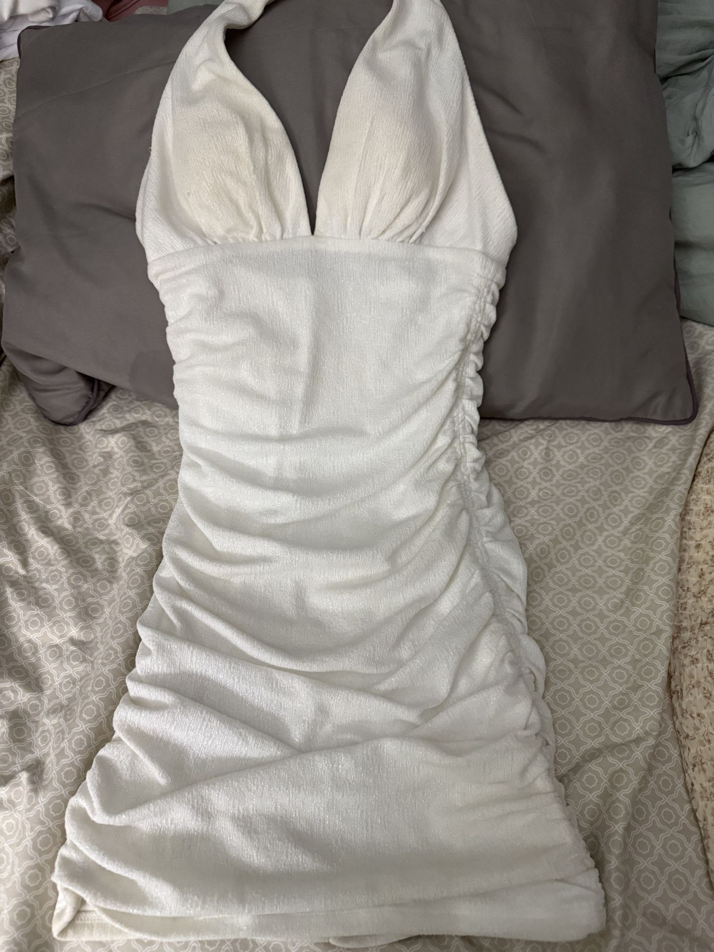 White Dressy Dress Halter Top Dress