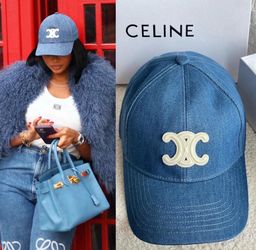 Celine blue denim baseball cap