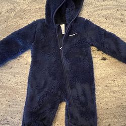 Nike Hooded Sherpa Coverall- Dark Blue size 6M