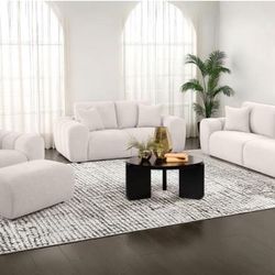 	Burnett 4-piece Chenille Upholstered Sofa Set Ivory