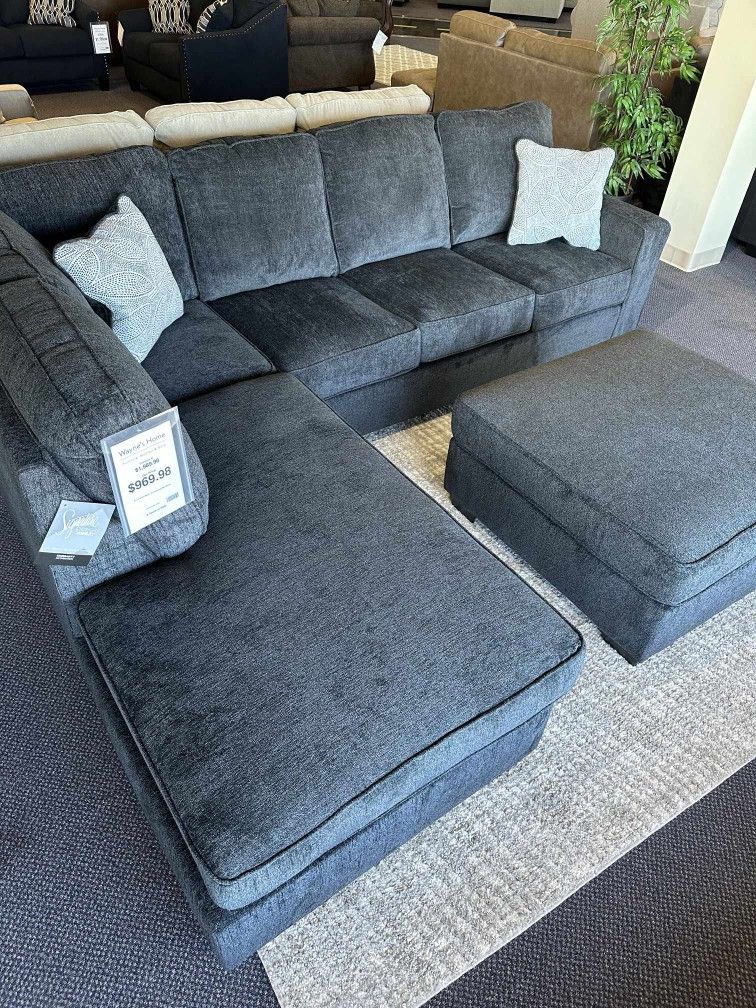 Altari Slate Grey L Shaped Huge Sectional Couch With Chaise 