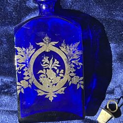 Vintage Cobalt Blue Glass Bottle 
