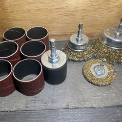 Ryobi Wire Wheel and Drum Sander Drill Attachment Set