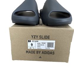 Adidas Yeezy YZY Slide Slate Grey Men’s Size 9 ID2350 NEW/DS In Hand