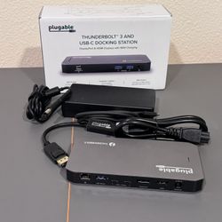 Brand New Plugable Thunderbolt Dock, 40Gbps with 100W Laptop Charging, Compatible with macOS, Windows, Dual HDMI Docking Station with DisplayPort - Du
