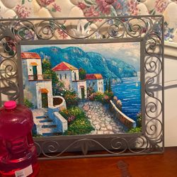 Painting With Metal Frame