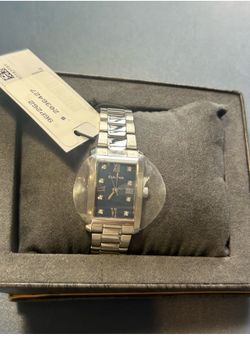 Bulova Classic Blue Abalone Diamond  Ladies Tank Watch 96P262 Stainless Quartz