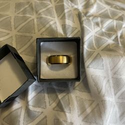 Yellow Tungsten Wedding Band