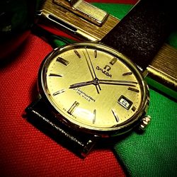 #333 Omega Seamaster DeVille Mens Gold Filled Wrist Watch Cal. 563 w/ Date Quickset