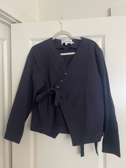 Sundae School Navy Hanbok Tie Blazer