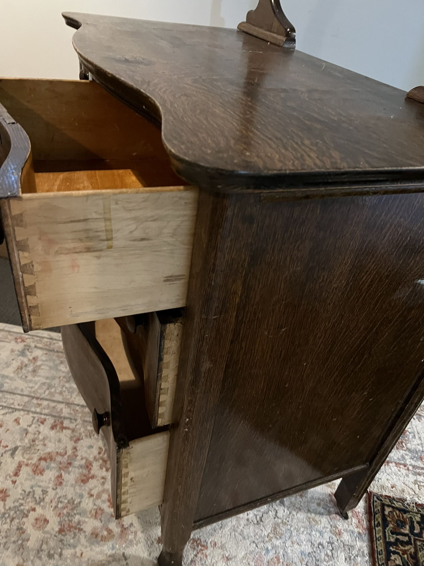 Vintage Wood Dresser With Mirror $225 Dovetailed Drawers