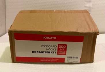 KRUXTO Pegboard Hooks Kit 300pcs Heavy-Duty Steel With Bins for Pegboard KT0001.