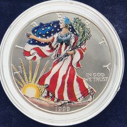 1999 Colorized .999 Fine Silver Eagle