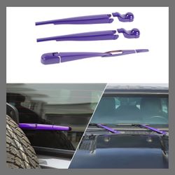 SQQP Front & Rear Window Windshield Wiper Arm Blade Decoration Cover Kit Fit For 2018-2025 Jeep Wran