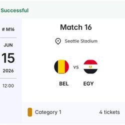 FIFA World Cup Tickets Belgium Vs Egypt