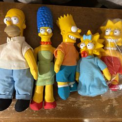 1990 Simpsons Burger King Plush Dolls 