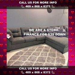 BRAND NEW 2 Pc Sectional Couch -$39 initial and take home with financing