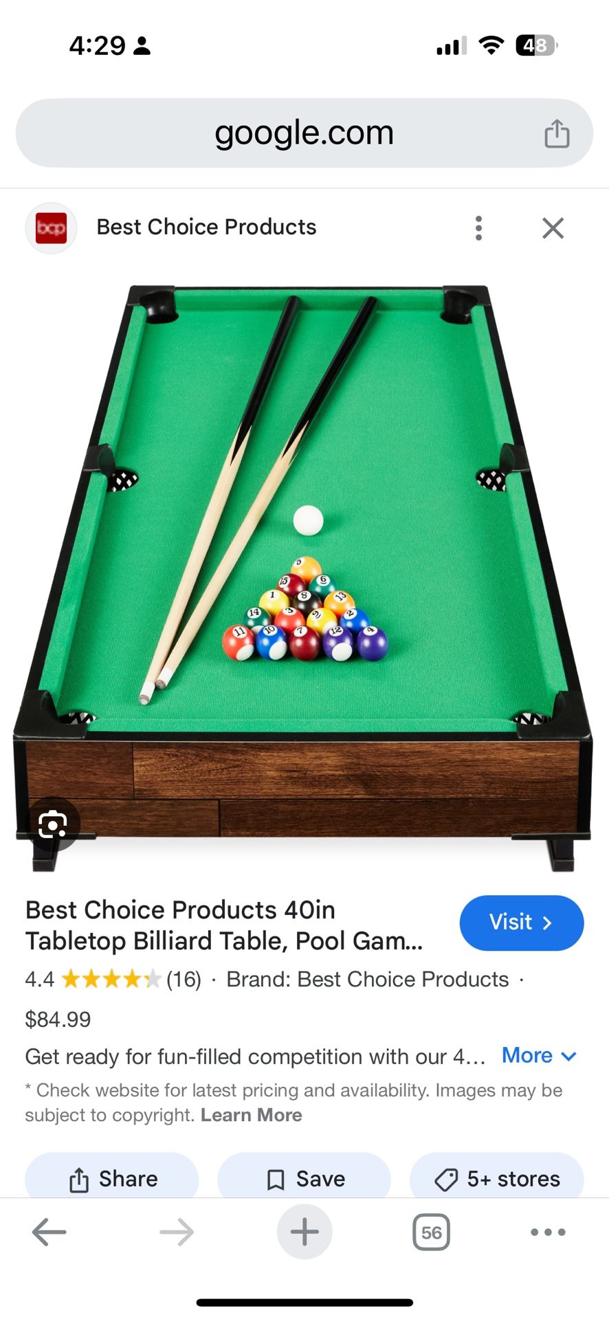 Tabletop Billiard set (New)