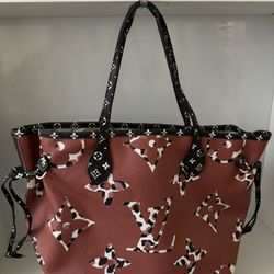 Two Toned Black And Brown Tote Bag