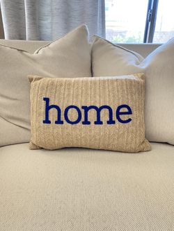 Navy Home Rattan Pillow