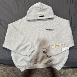 Fear of God Essentials Fleece Hoodie Il 'Light Heather Grey' Size Large